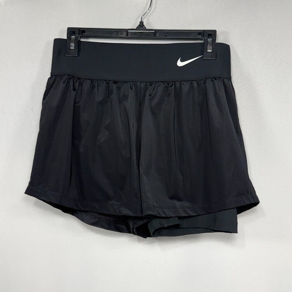 NWT Nike Dri-FIT Black 2-in-1 Tennis Shorts Built-In Compression Size M Medium - Picture 3 of 9